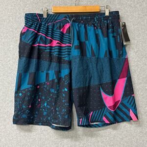 Nike Mash Up Breaker Lined Printed Swoosh Logo Swim Trunks Retro Size XXL NWT